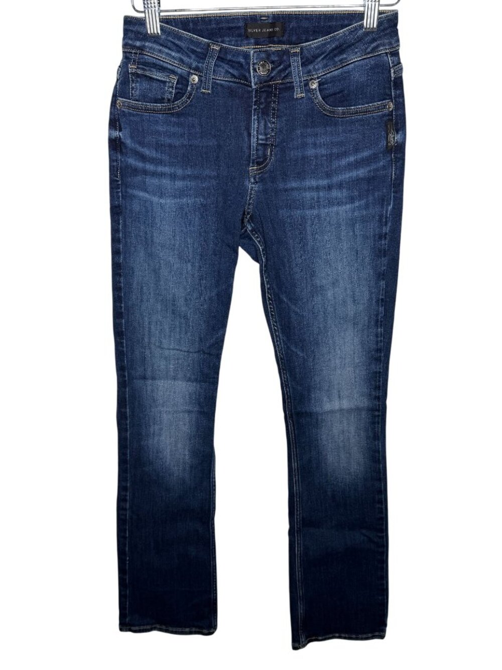 Silver Jeans Co Elyse Womens 24x31 Dark Wash Slim Bootcut Stretch Denim